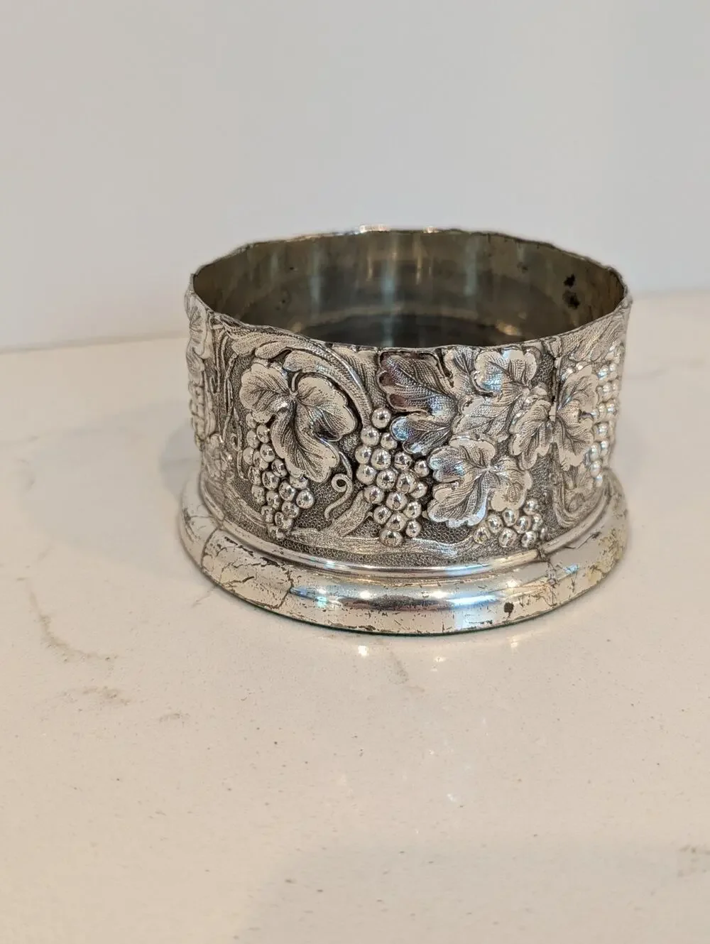 Vintage Wine Bottle Coaster Georgian Style F.B. Rogers Silver Plated 1970's